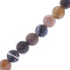 Natural stone beads 4mm Agate crackle Black brown frosted